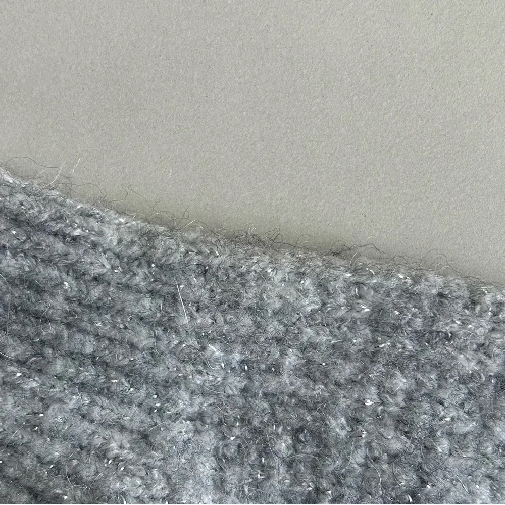 Chelsea28 Women’s gray Knit Metallic Ballet  Neck Pullover Sweater. Size M - Picture 8 of 11